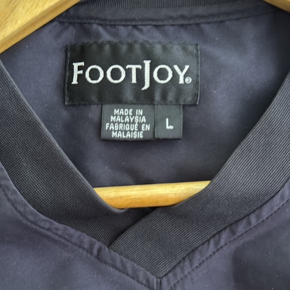 FootJoy Windbreaker Large black Short Sleeve Pullover V-Neck Golf - Picture 3 of 6